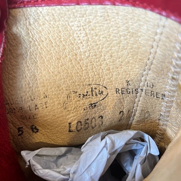 Justin Roper Boots Size 5 Red Leather Lace Up Western Kiltie L0503 Vintage - Picture 9 of 11